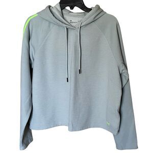 Under Armour Loose Fit Micro-thread Ribbed Fleece Hoodie in Mint Size Large